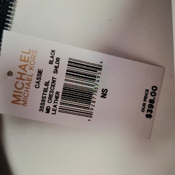 NWT Michael Kors Crescent Women's Pebbled Leather Hobo Black 35S9ST6L6L - Picture 8 of 10